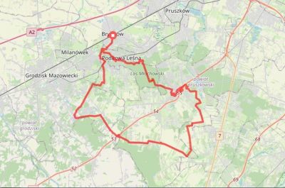 Pętla brwinowska 1: wycieczka rowerowa 55 km